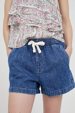 GAP Pantaloni Scurti Jeans Femei, Neted, High Waist Dama Albastru, Bumbac