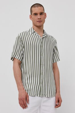 Only & Sons Cămașă Bărbați, Culoarea Verde, Cu Guler Clasic, Regular Bărbaţi Turcoaz, Vascoza, Casual, Model Curele