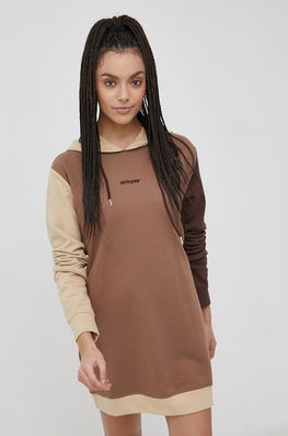 Sixth June Rochie Culoarea Maro, Mini, Model Drept Dama, Bumbac, Casual