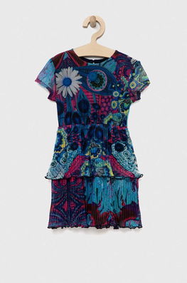 Desigual Rochie Fete Mini, Evazati Copii Multicolor, Tricotaj