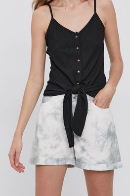 Noisy May Pantaloni Scurți Jeans Femei, Culoarea Verde, Modelator, High Waist Dama, Bumbac