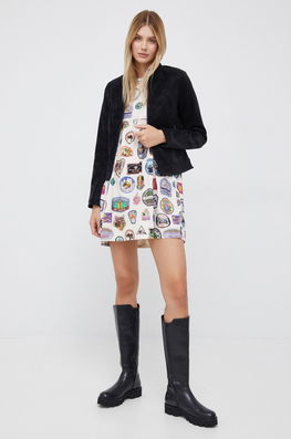 Desigual Geaca Femei, Culoarea Negru, De Tranzitie Dama, Imitatie De Piele Intoarsa