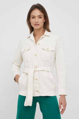 Mustang Geaca De Blugi Din Bumbac Culoarea Bej, De Tranzitie Dama, Jeans