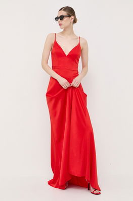 Ivy Oak Rochie Culoarea Rosu, Maxi, Drept Dama, Panza, Cocktail