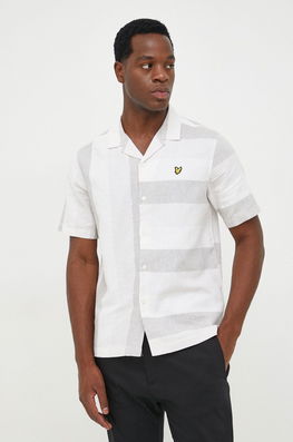 Lyle & Scott Camasa De In Barbati, Culoarea Verde, Regular Bărbaţi, Casual, Model Model Fin
