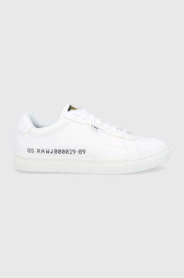 Star Raw Pantofi Culoarea Alb, Cu Toc Plat G-Star Raw Dama, Imitatie De Piele