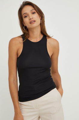 Calvin Klein Top Femei, Culoarea Negru Dama, Cu Elastan
