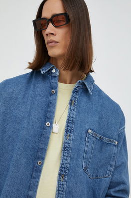 Levi's Camasa Jeans Barbati, Cu Guler Clasic, Relaxed Bărbaţi Albastru, Bumbac, Casual