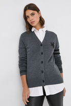 Victoria Victoria Beckham Cardigan Din Lână Femei, Culoarea Gri, Light Dama, Model Imprimeu