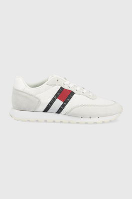 Tommy Jeans Pantofi Culoarea Alb Dama, Piele Intoarsa