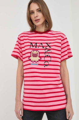 MAX&Co. Tricou Din Bumbac X Tamagotchi Culoarea Roz Dama, Model Curele