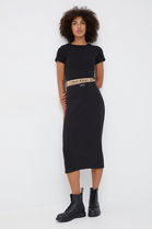 Calvin Klein Jeans Fusta Culoarea Negru, Midi, Drept Dama, Tricotaj, Casual