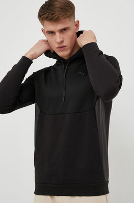 Puma Bluza Barbati, Culoarea Negru, Cu Glugă, Neted Bărbaţi
