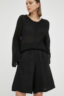 Drykorn Pantaloni Scurti Din In Culoarea Negru, Neted, High Waist Dama