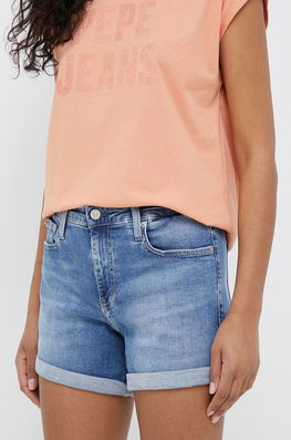 Calvin Klein Jeans Pantaloni Scurti Jeans Femei, Neted, Medium Waist Dama Albastru