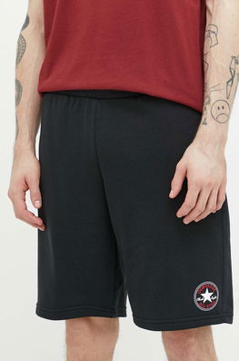 Converse Pantaloni Scurti Culoarea Negru, Cu Imprimeu Bărbaţi, Tricotaj, Model Print