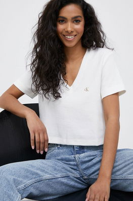 Calvin Klein Jeans Tricou Din Bumbac Culoarea Alb Dama