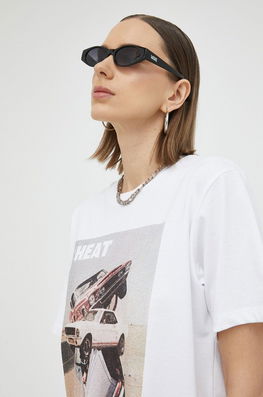Gestuz Tricou Din Bumbac Culoarea Alb Dama, Model Print