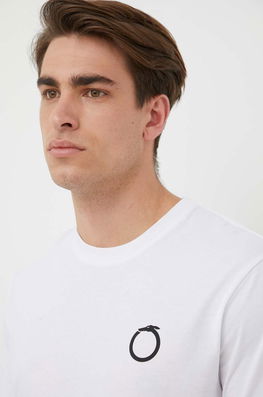 Trussardi Tricou Din Bumbac Culoarea Alb, Cu Imprimeu Bărbaţi, Model Print