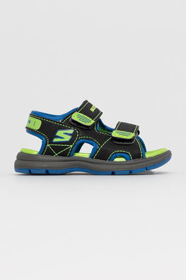 Skechers Sandale Copii Culoarea Negru, Imitatie De Piele