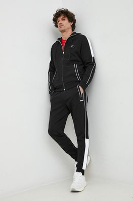 BOSS Trening Boss Athleisure Barbati, Culoarea Negru Bărbaţi, Tricotaj, Model Imprimeu