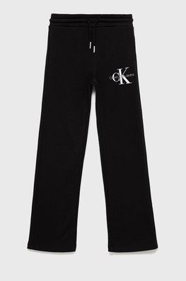 Calvin Klein Jeans Pantaloni De Trening Din Bumbac Pentru Copii Culoarea Negru, Cu Imprimeu