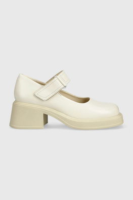 Vagabond Pantofi De Piele DORAH Culoarea Bej, Cu Toc Drept, 5542.101.02 Dama, Toc Gros
