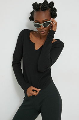 Hollister Co. Longsleeve Femei, Culoarea Negru Dama