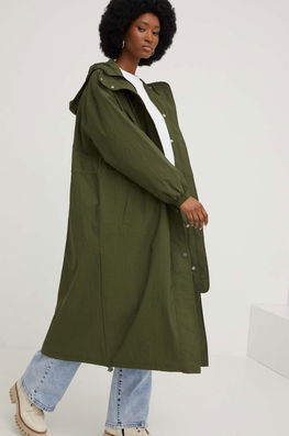 Answear Lab Palton Femei, Culoarea Verde, De Tranzitie, Oversize Dama
