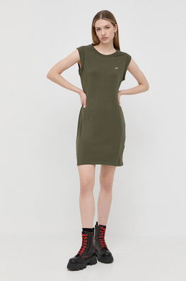 Liu Jo Rochie Culoarea Verde, Mini, Mulata Dama, Tricotaj, Casual