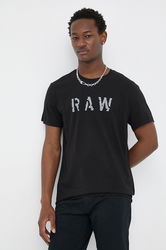 Star Raw Tricou Din Bumbac Culoarea Negru, Cu Imprimeu G-Star Raw Bărbaţi, Model Print - Mânecă scurtă (1)