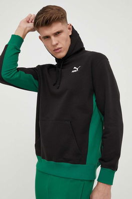 Puma Hanorac De Bumbac Barbati, Culoarea Negru, Cu Glugă, Modelator Bărbaţi, Model Imprimeu