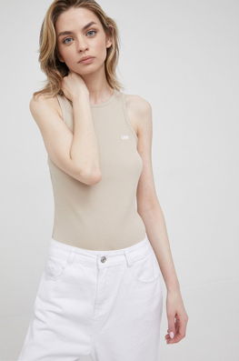Lee Top Femei, Culoarea Bej Dama, Cu Elastan