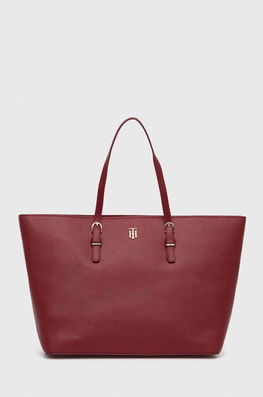 Tommy Hilfiger Poseta Culoarea Bordo Dama Burgundia, Imitatie De Piele