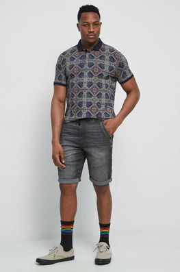 Medicine Pantaloni Scurti Jeans Barbati, Culoarea Negru Bărbaţi, Tricotaj