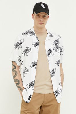 Vans Camasa Barbati, Culoarea Alb, Regular Bărbaţi, Vascoza, Casual