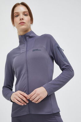 Jack Wolfskin Hanorac Prelight Fz Culoarea Gri, Neted Dama, Cu Elastan