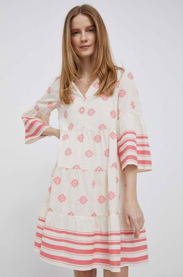 Pennyblack Rochie Culoarea Bej, Mini, Evazati Dama, Panza, Casual