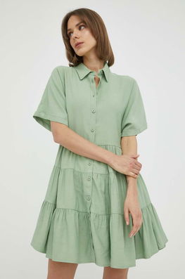 Silvian Heach Rochie Culoarea Verde, Mini, Evazati Dama, Panza, Casual