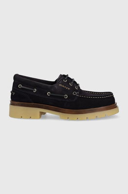Gant Mocasini Din Piele Intoarsa Zeamee Barbati, Culoarea Albastru Marin Bărbaţi Bleumarin, Casual