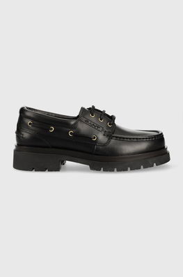 Gant Mocasini De Piele Zeamee Barbati, Culoarea Negru Bărbaţi, Casual