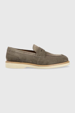 Geox Mocasini Din Piele Intoarsa U GUBBIO Barbati, Culoarea Maro Bărbaţi, Casual