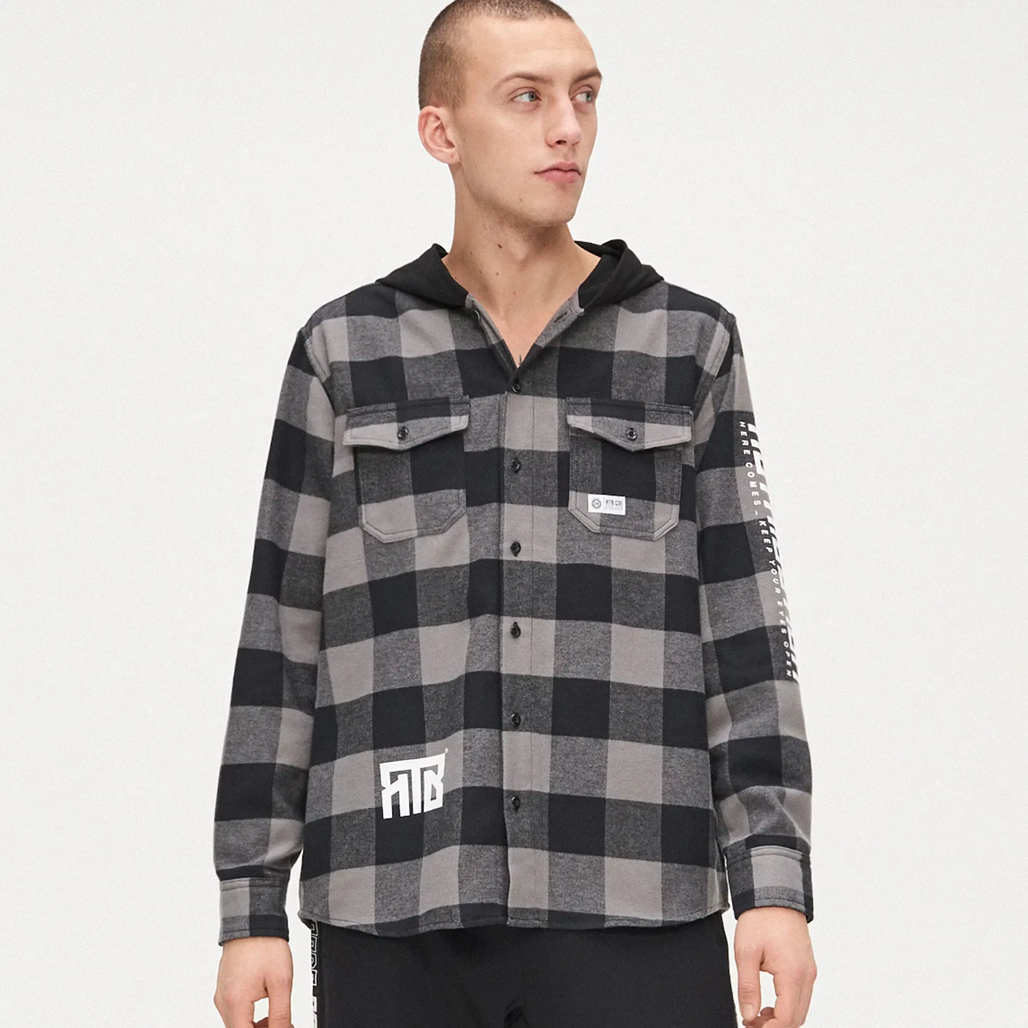 Cropp - Cămașă oversized cu glugă - Gri