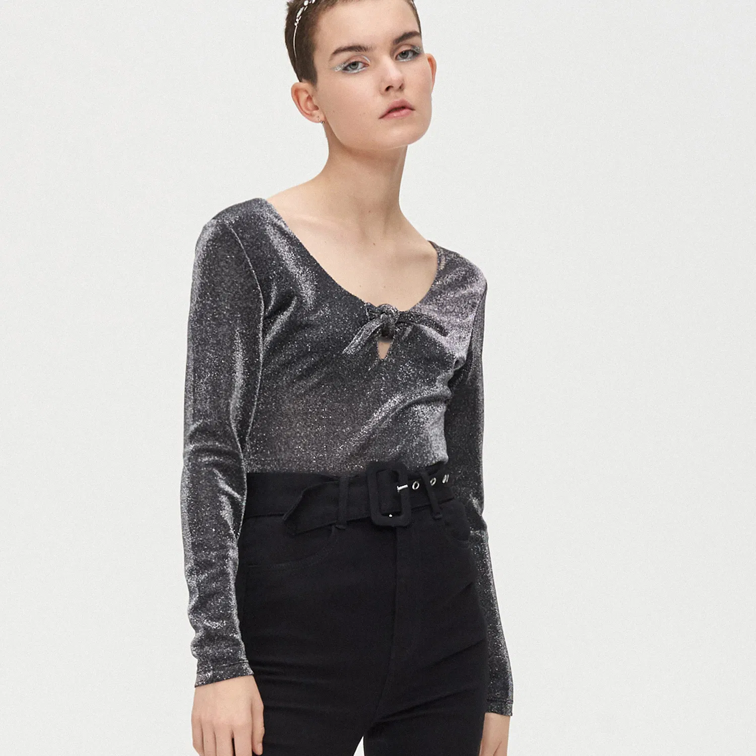 Cropp - Body cu sclipici - Negru