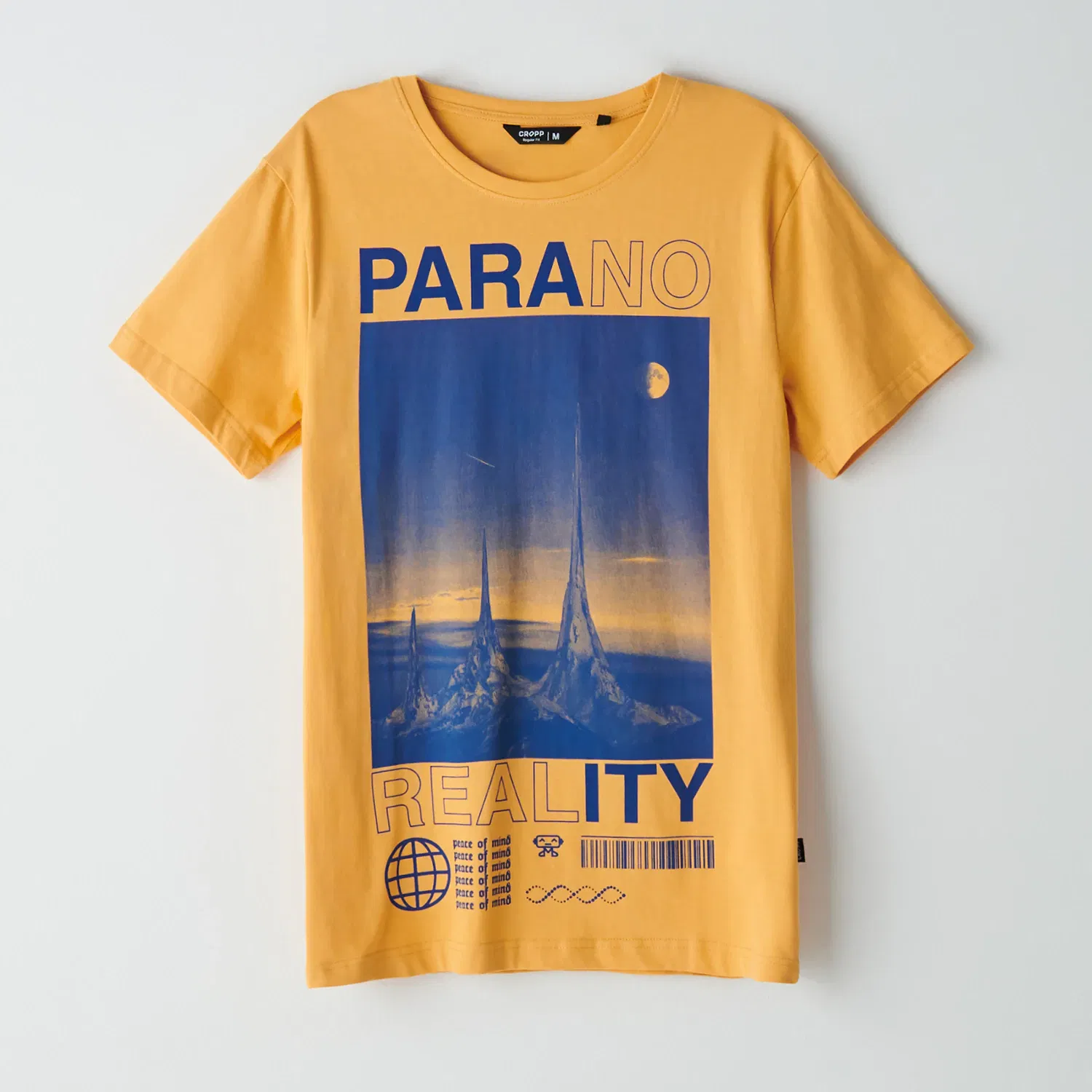 Cropp - Tricou cu imprimeu - Oranj