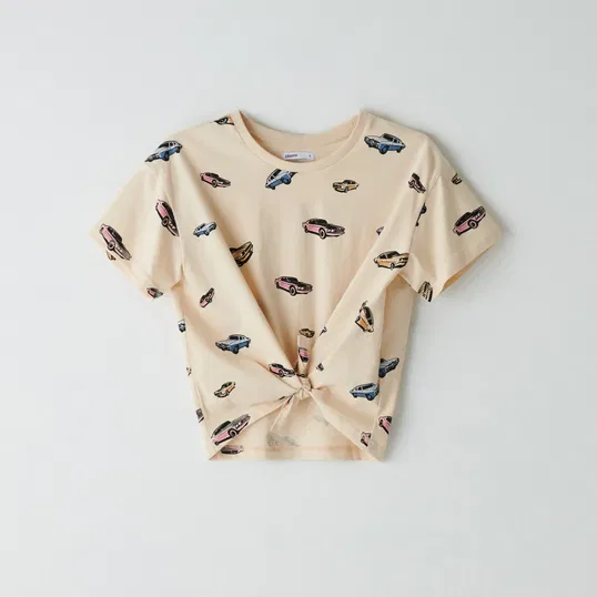 Cropp - Tricou legat - Ivory
