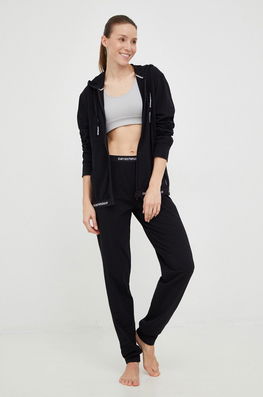 Emporio Armani Underwear Trening De Lounge , Culoarea Negru Dama, Tricotaj, Model Imprimeu