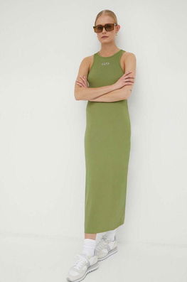 Résumé Rochie Culoarea Verde, Midi, Mulata Dama, Tricotaj, Casual, Model Print
