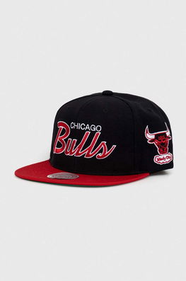 Mitchell&Ness Sapca Chicago Bulls Culoarea Negru, Modelator Bărbaţi, Cu Un Amestec De Lana