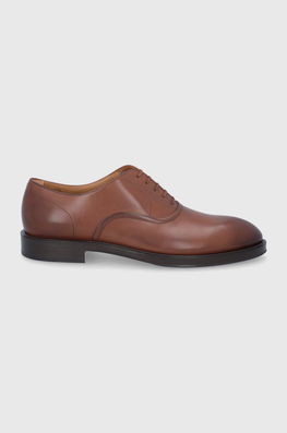 Boss Pantofi De Piele Bărbați, Culoarea Maro Bărbaţi, Elegant